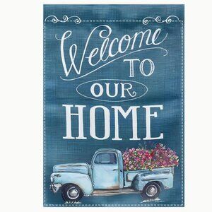 1pc 12"X18" Garden Flag with Welcome to Our Home - Truck